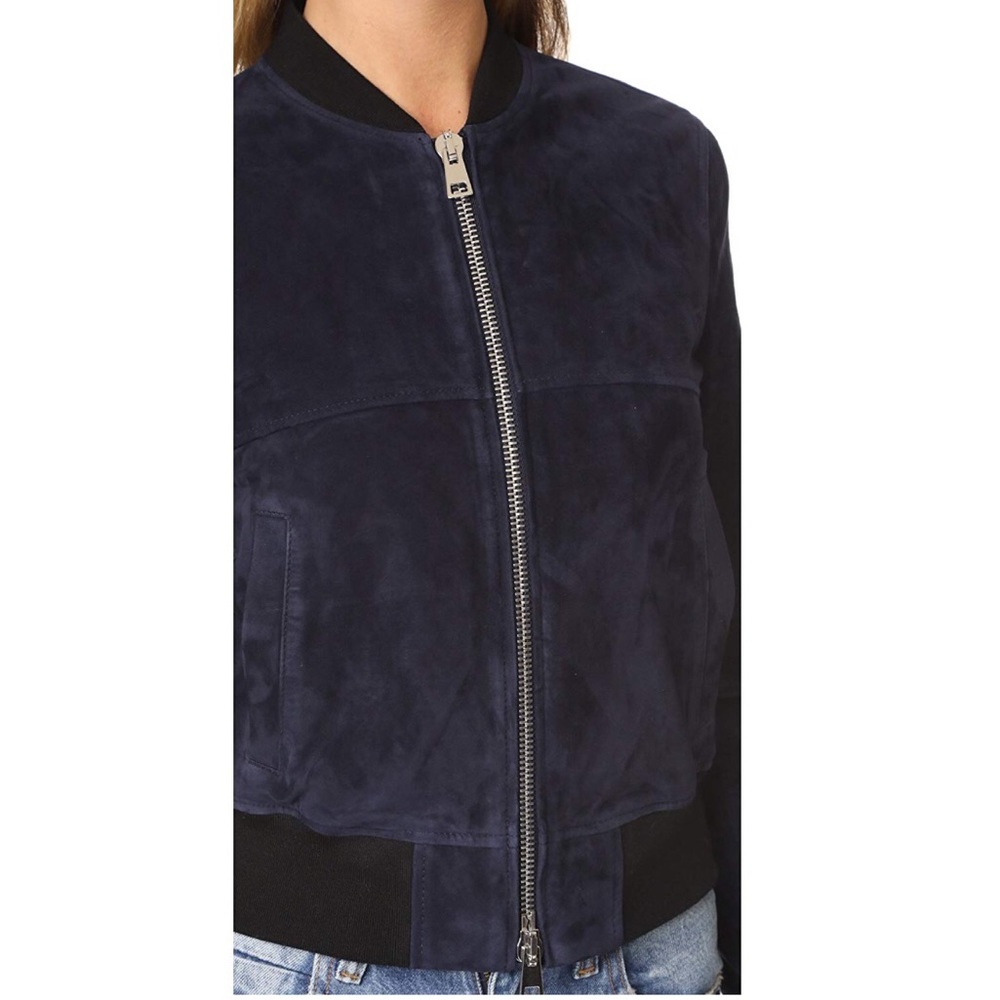Theory suede leather bomber jacket - Picture 3 of 7